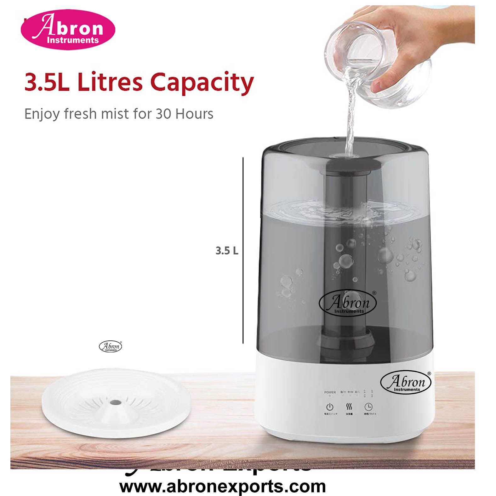 Humidifier with knob Lifelong 3 Liter Top Fill Room-for Office-works-Abron 220v ABM-2946HF3N